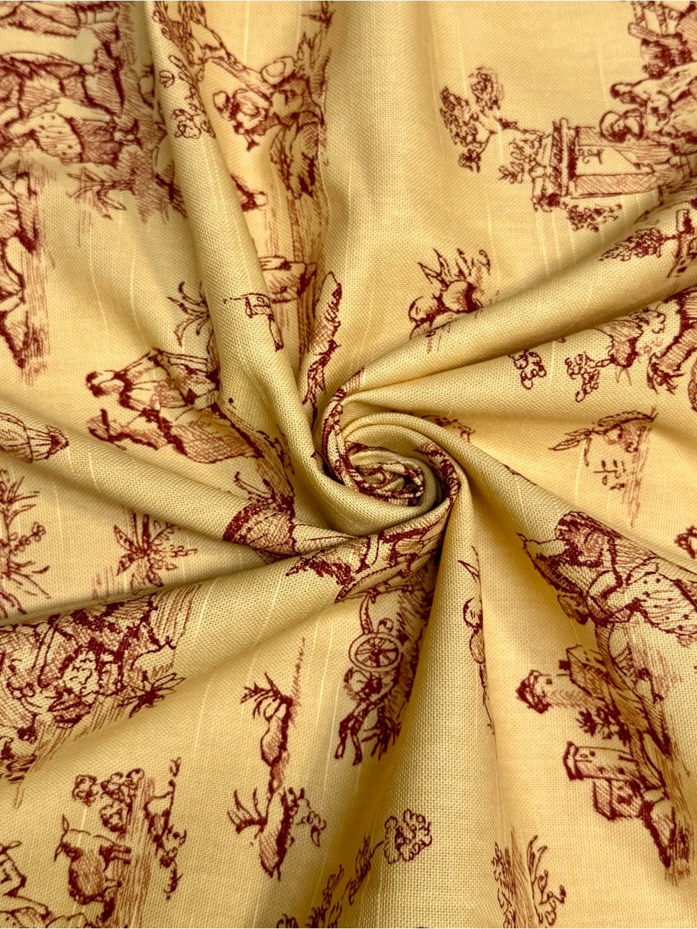 Fabric 1 Yard Toile Richloom Platinum Collection Victorian Country Scene